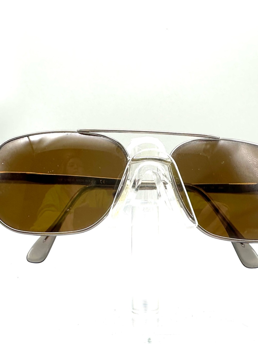 Safilo Elasta 7126 Frame Only Mens Silver Metal Aviator Brown Lens Italy 2HH